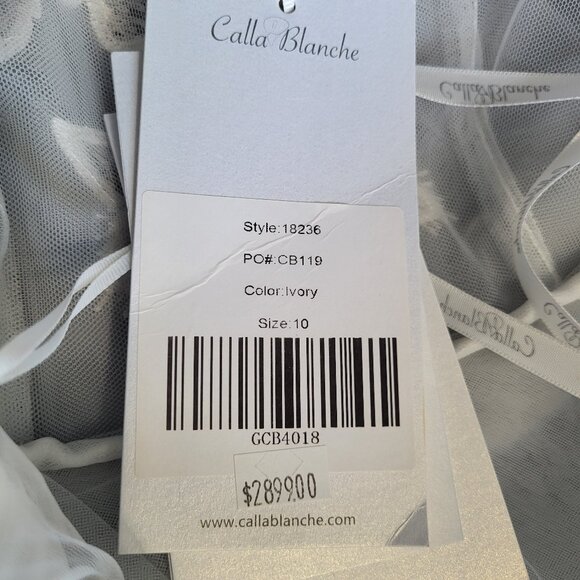 NWT~$2899~CALLA BLANCHE~8/10~IVORY LACE EMBROIDERED BALL GOWN WEDDING DRESS - Picture 14 of 16